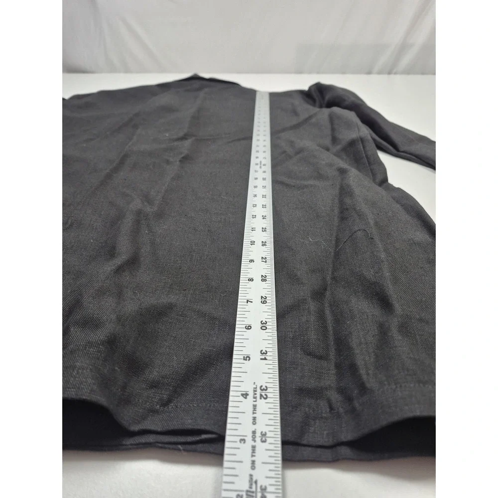 VTG Millenia Suit Mens L Black 100% Linen 2 Piece 36x36 USA NWT Unhemmed Summer